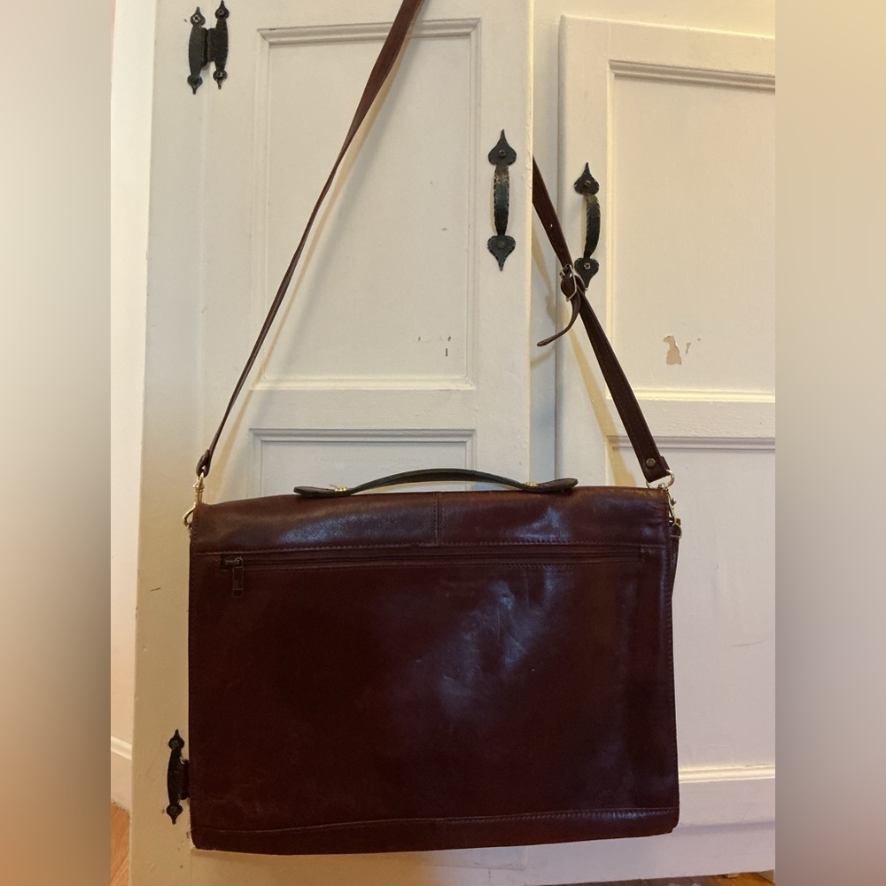 💎 Rare Vintage Renwick Oxblood Italian Leather Bag - Picture 6 of 16